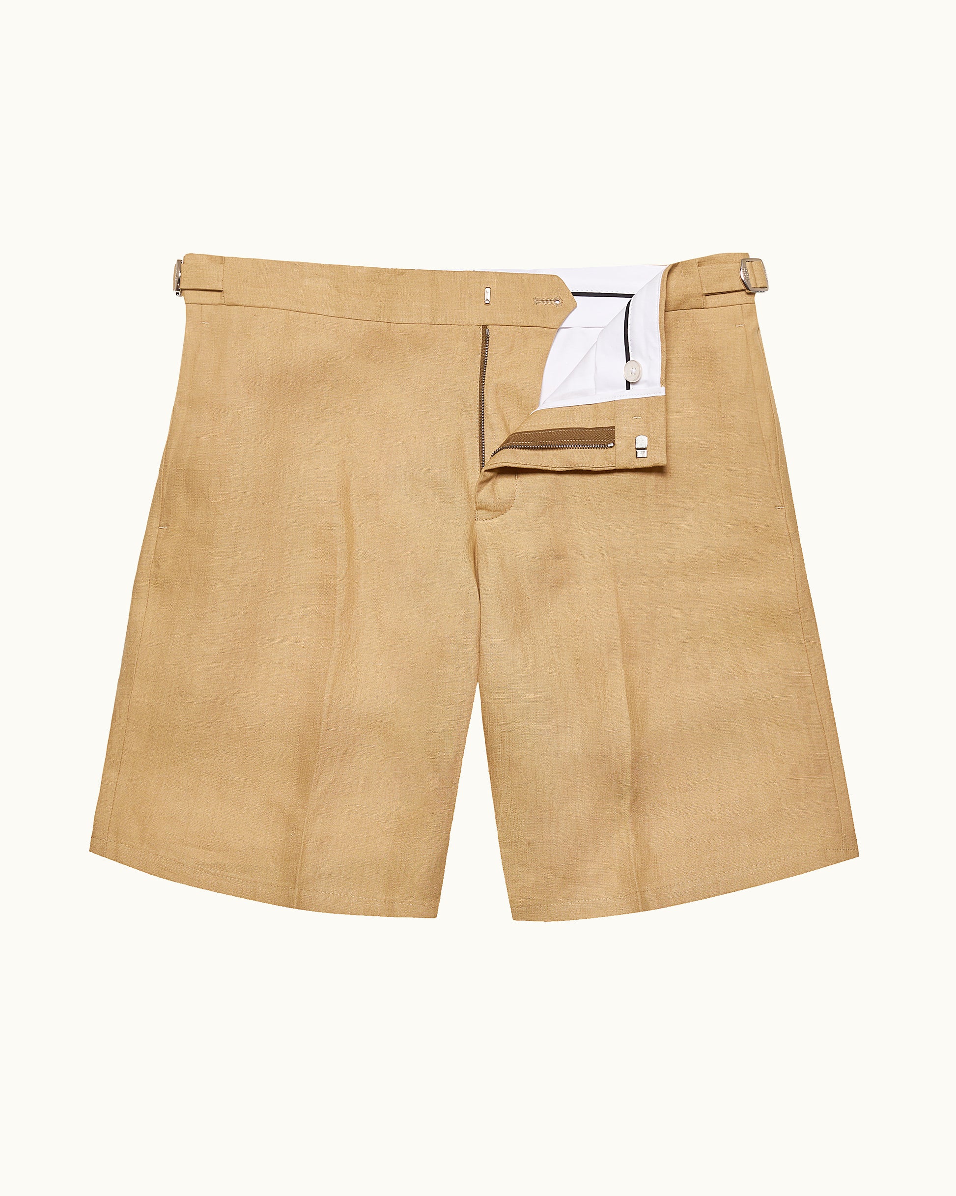 Beige shorts on a white background
