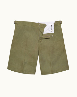 Green shorts on a white background