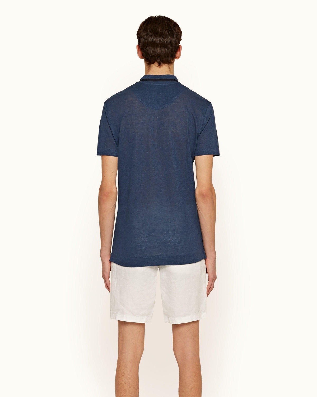 Norwich Linen - Mens Cloud Tailored Fit Linen Blend Shorts Back Model View