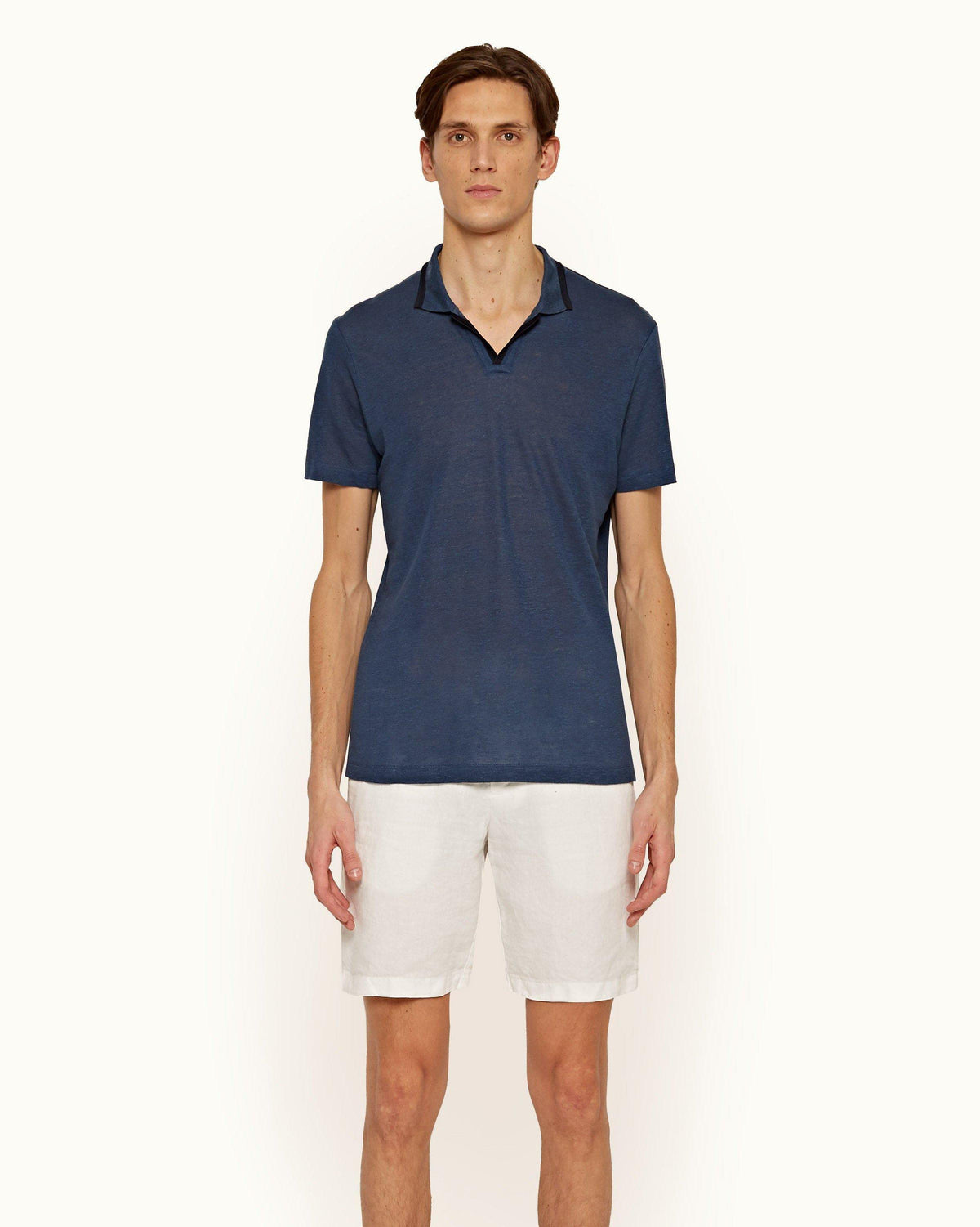 Norwich Linen - Mens Cloud Tailored Fit Linen Blend Shorts Front Model View