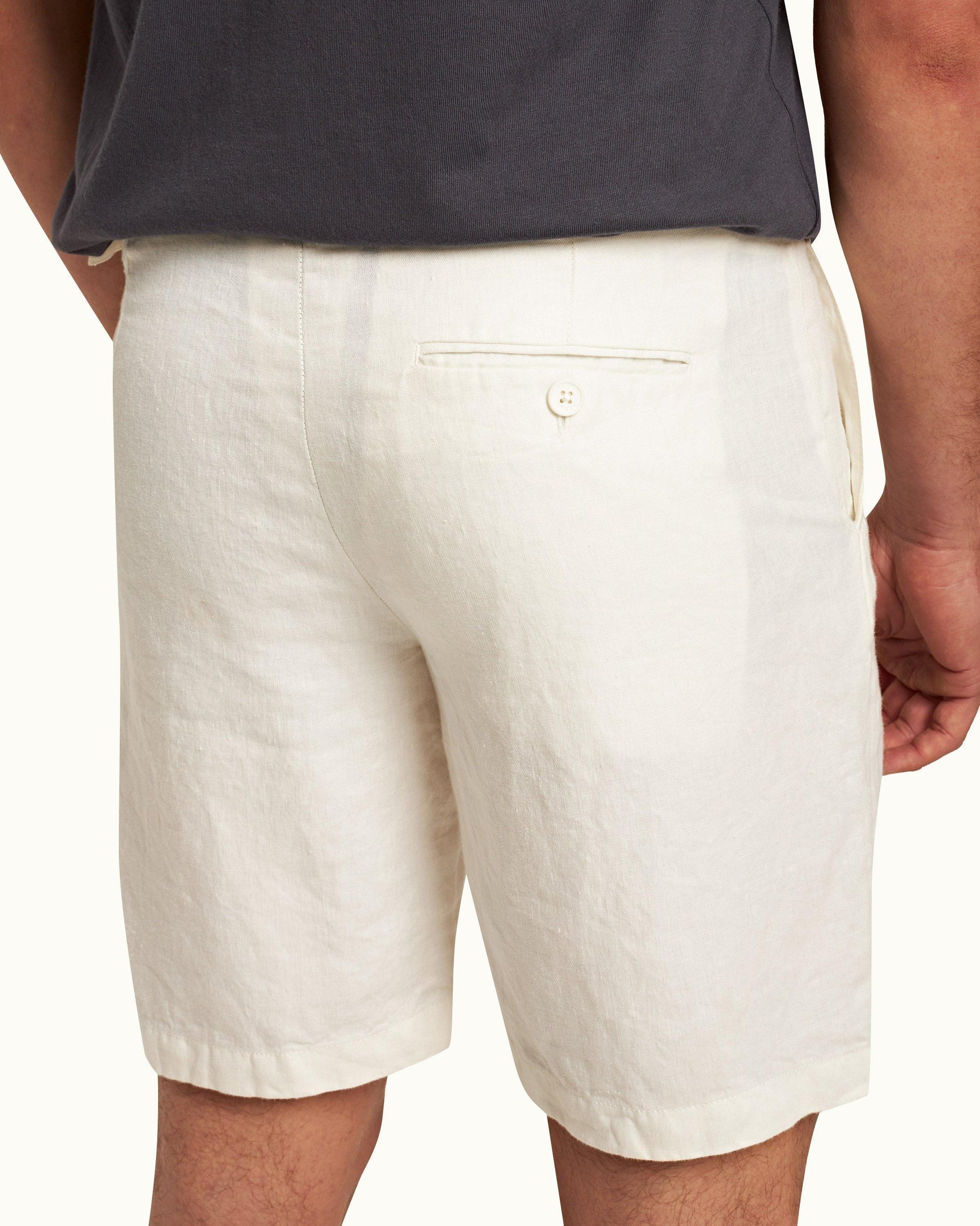 Norwich Linen - Mens Sandbar Tailored Fit Linen Shorts Detail 1 View