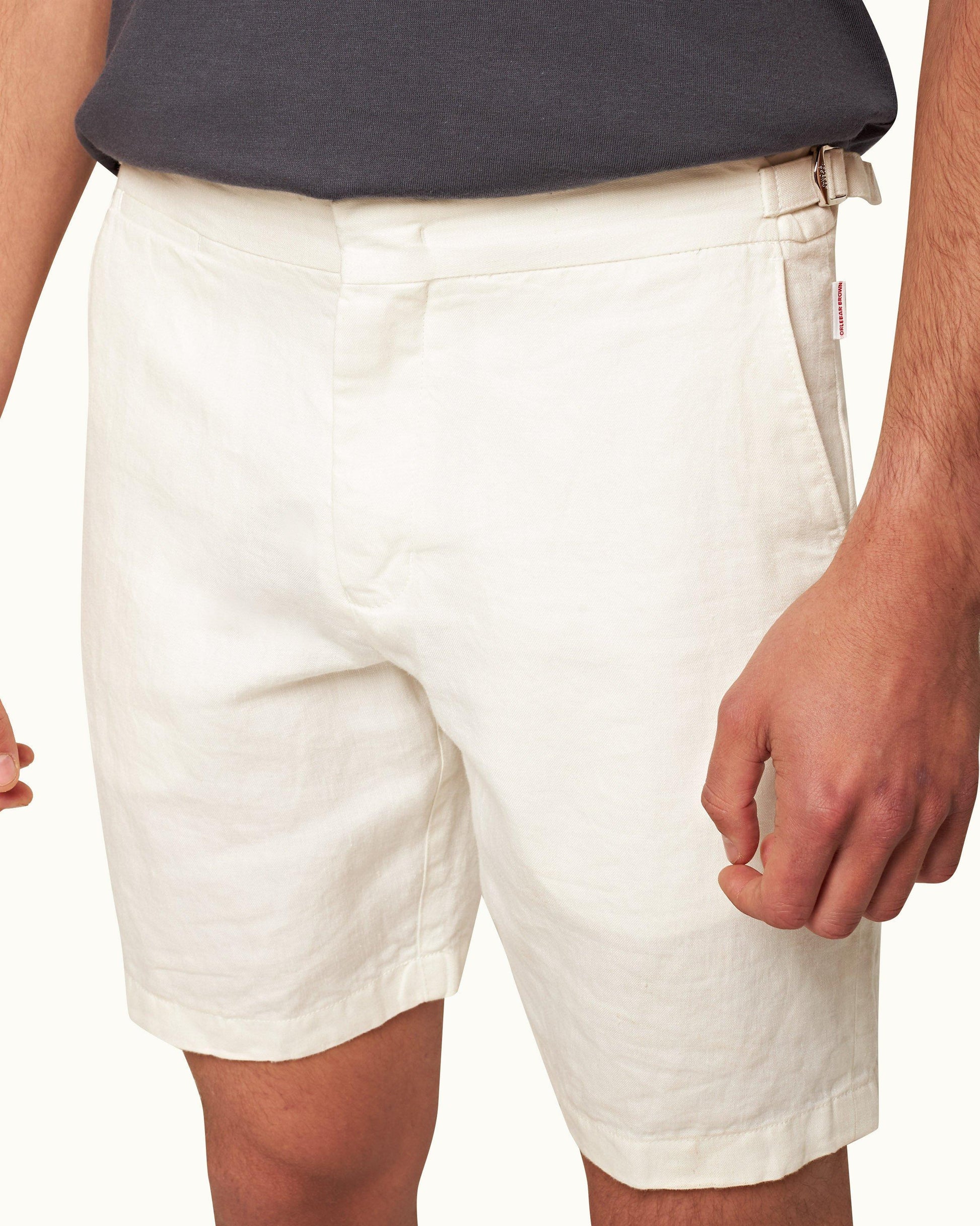 Norwich Linen - Mens Sandbar Tailored Fit Linen Shorts Detail View