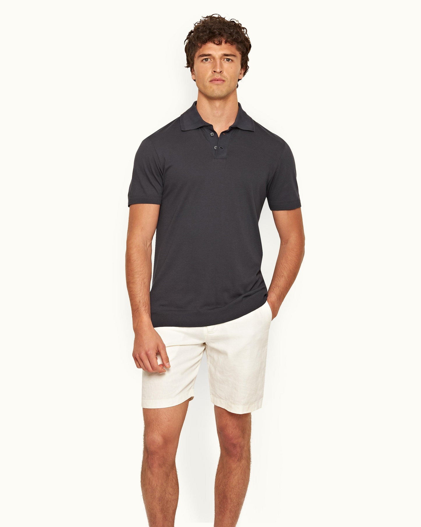 Norwich Linen - Mens Sandbar Tailored Fit Linen Shorts Front Model View