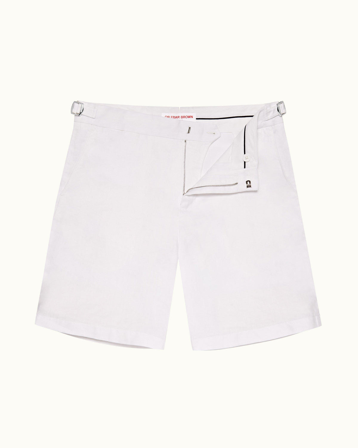 Norwich Linen - Mens Sea Mist Tailored Fit Washed Linen Shorts Front View