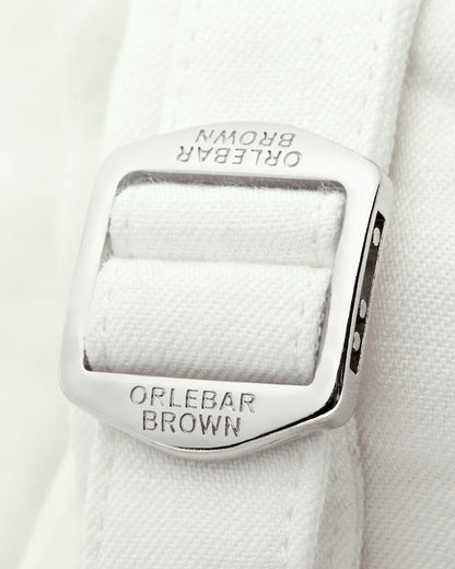 Norwich Linen - Mens Tailored Fit Linen Shorts In White Buckle Detail View