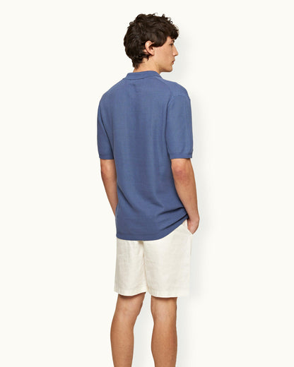 Norwich Linen - Mens Tailored Fit Linen Shorts In White Back Model View