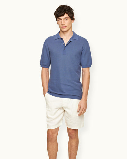 Norwich Linen - Mens Tailored Fit Linen Shorts In White Front Model View