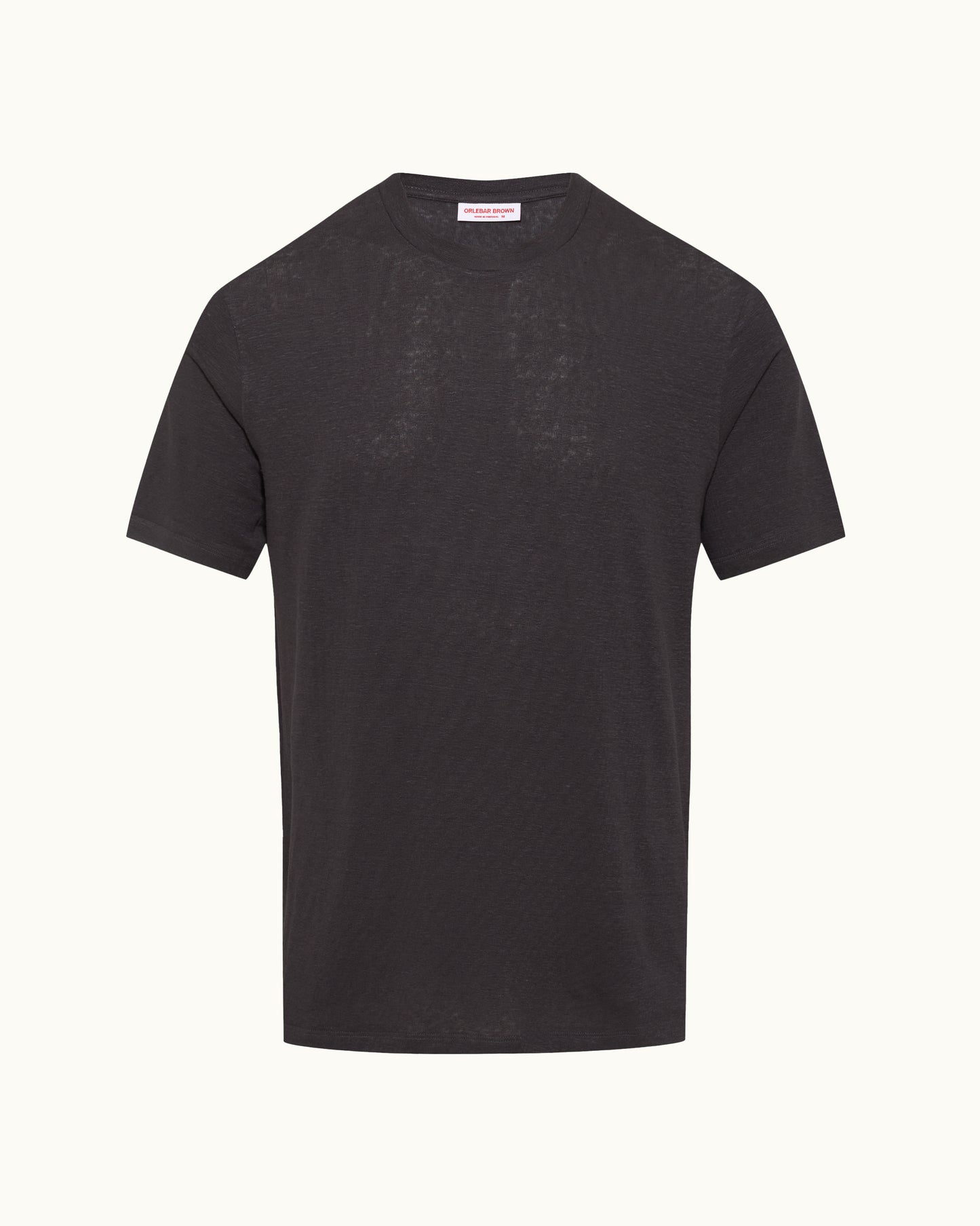 Ob Standard T Linen - Easy Fit Stretch Linen T-Shirt in Volcano Ash Grey Front View