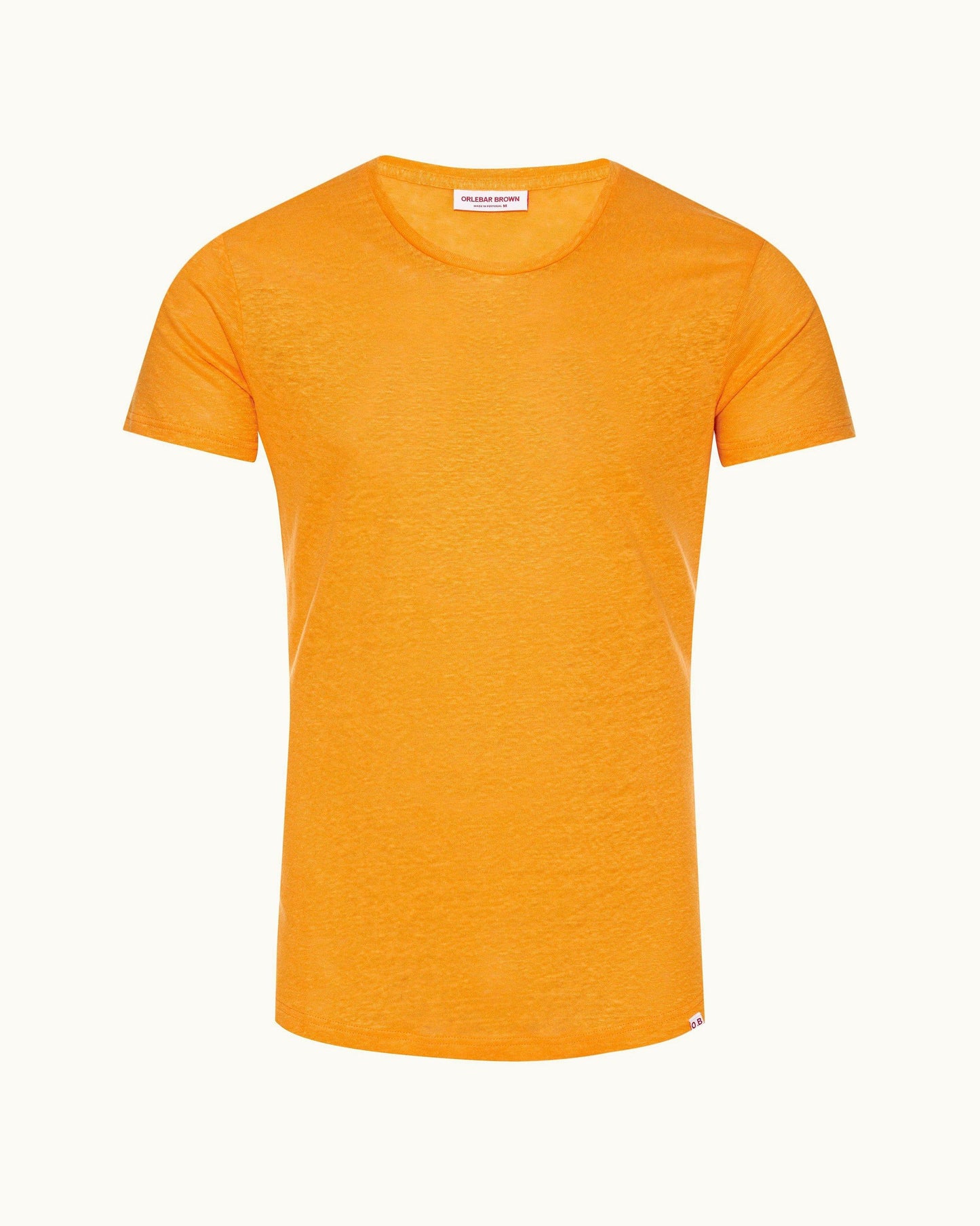 Ob-T Linen - Mens Beacon Tailored Fit Crew Neck Linen T-Shirt Front View