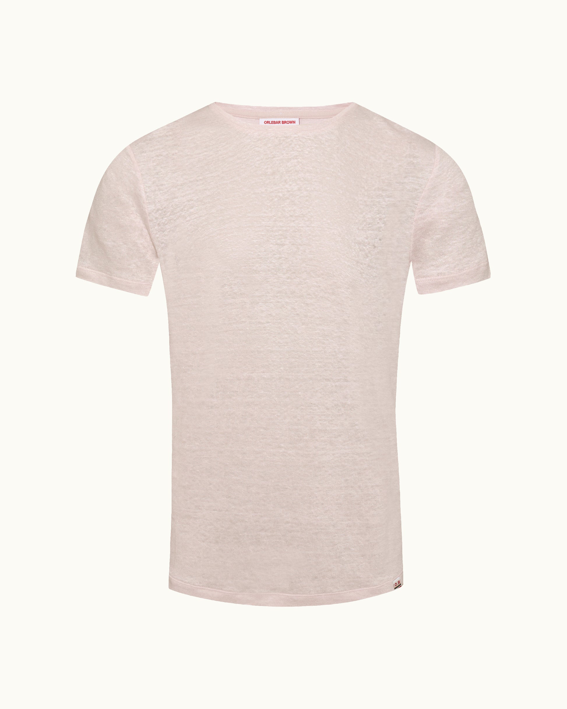 Light pink t-shirt on a white background