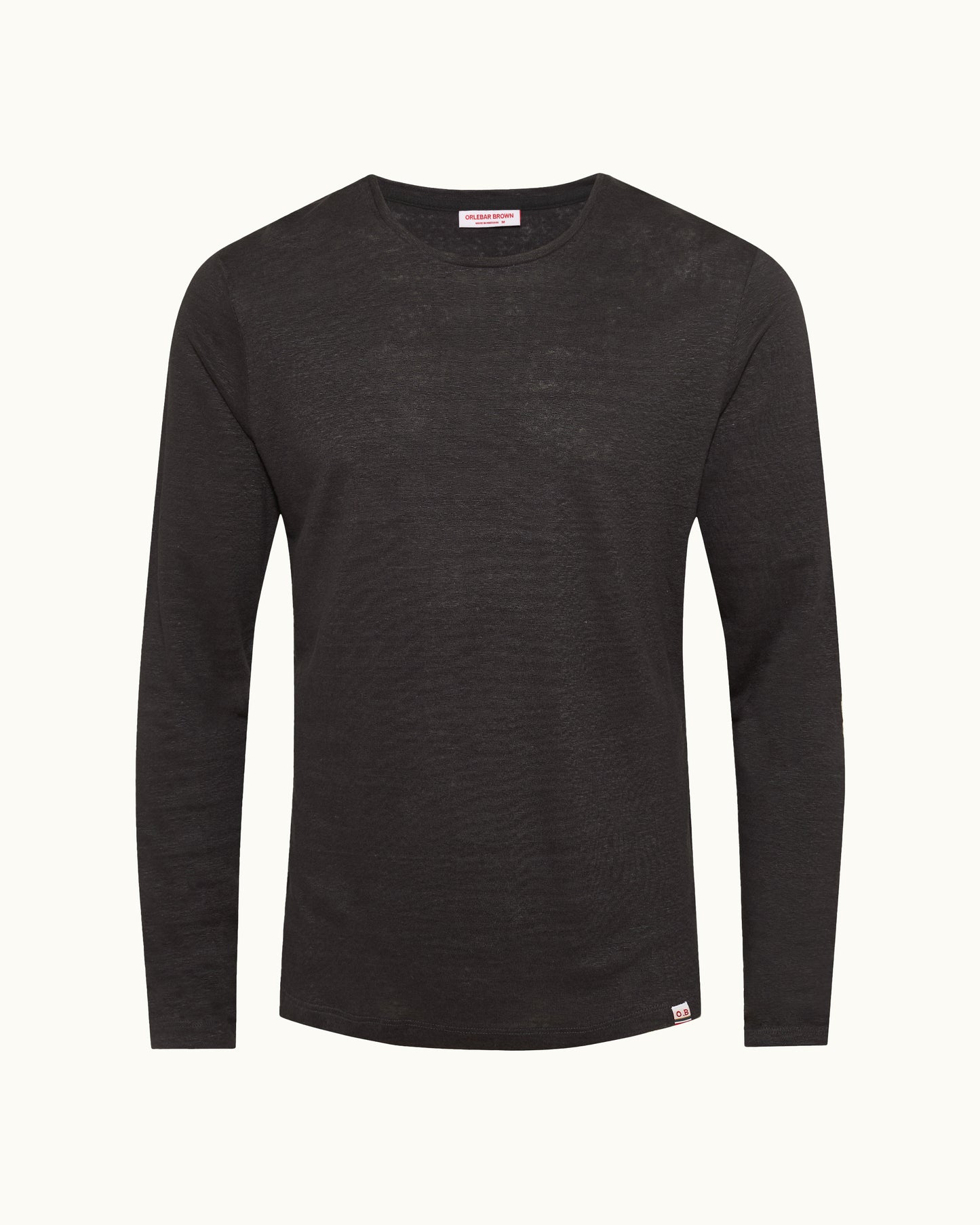 Black long-sleeve shirt on a white background