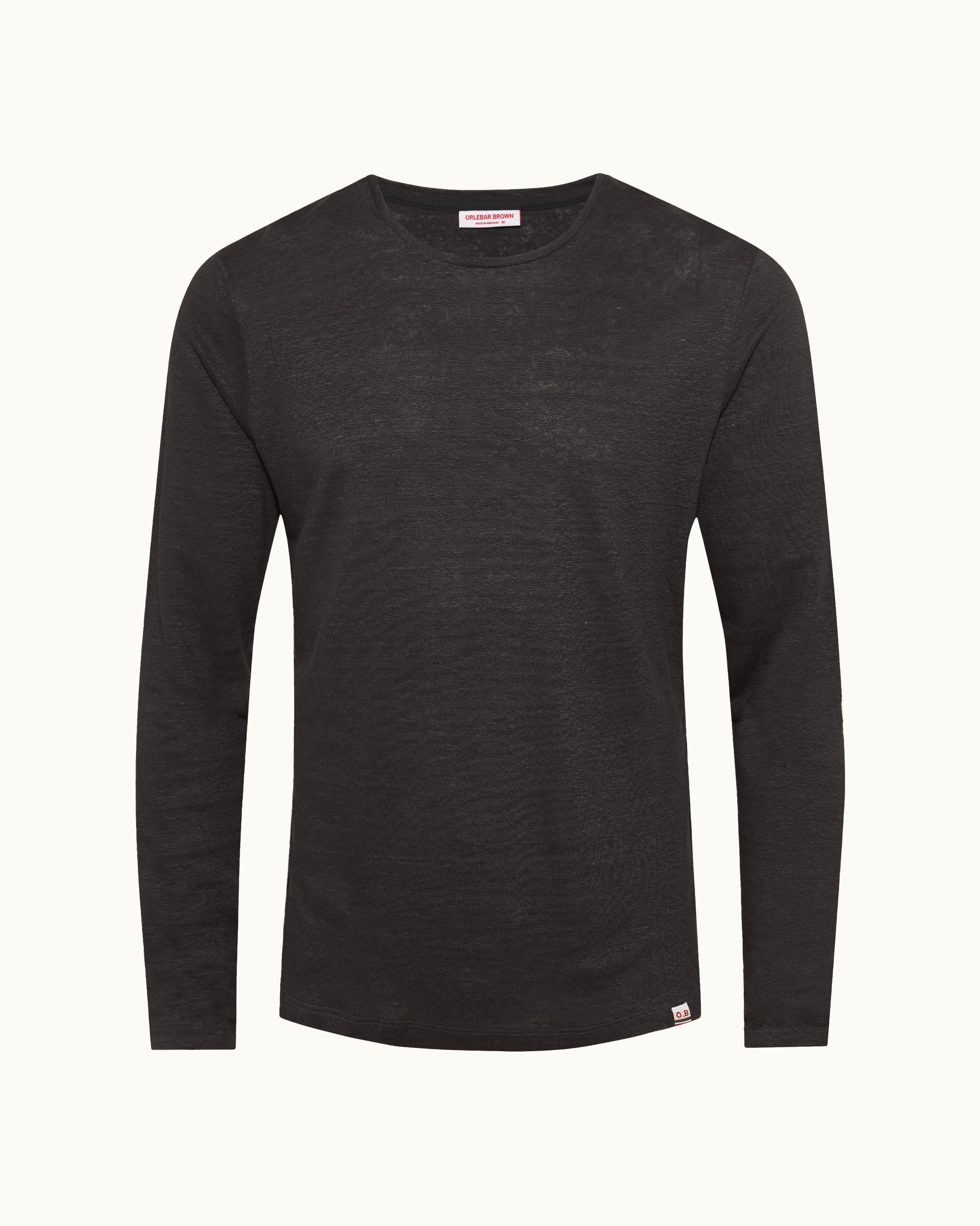 Black long-sleeve shirt on a white background