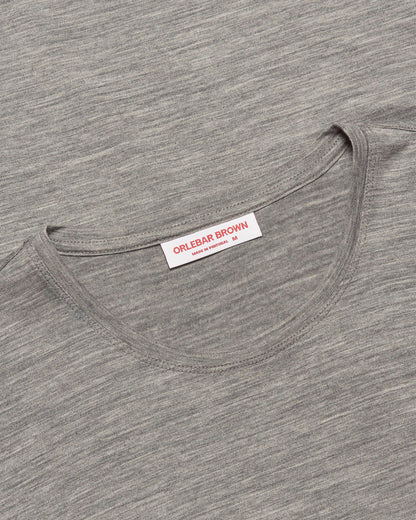 Ob-T Merino - Black Tailored Fit Crewneck Merino T-shirt Detail Collar