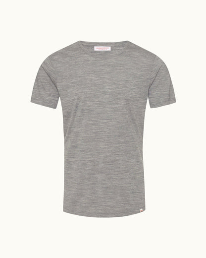 Ob-T Merino - Black Tailored Fit Crewneck Merino T-shirt Front