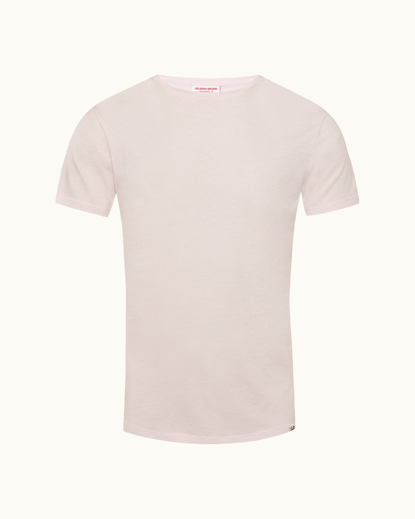 Plain light pink t-shirt on a white background
