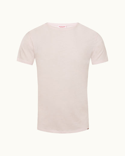 Plain light pink t-shirt on a white background