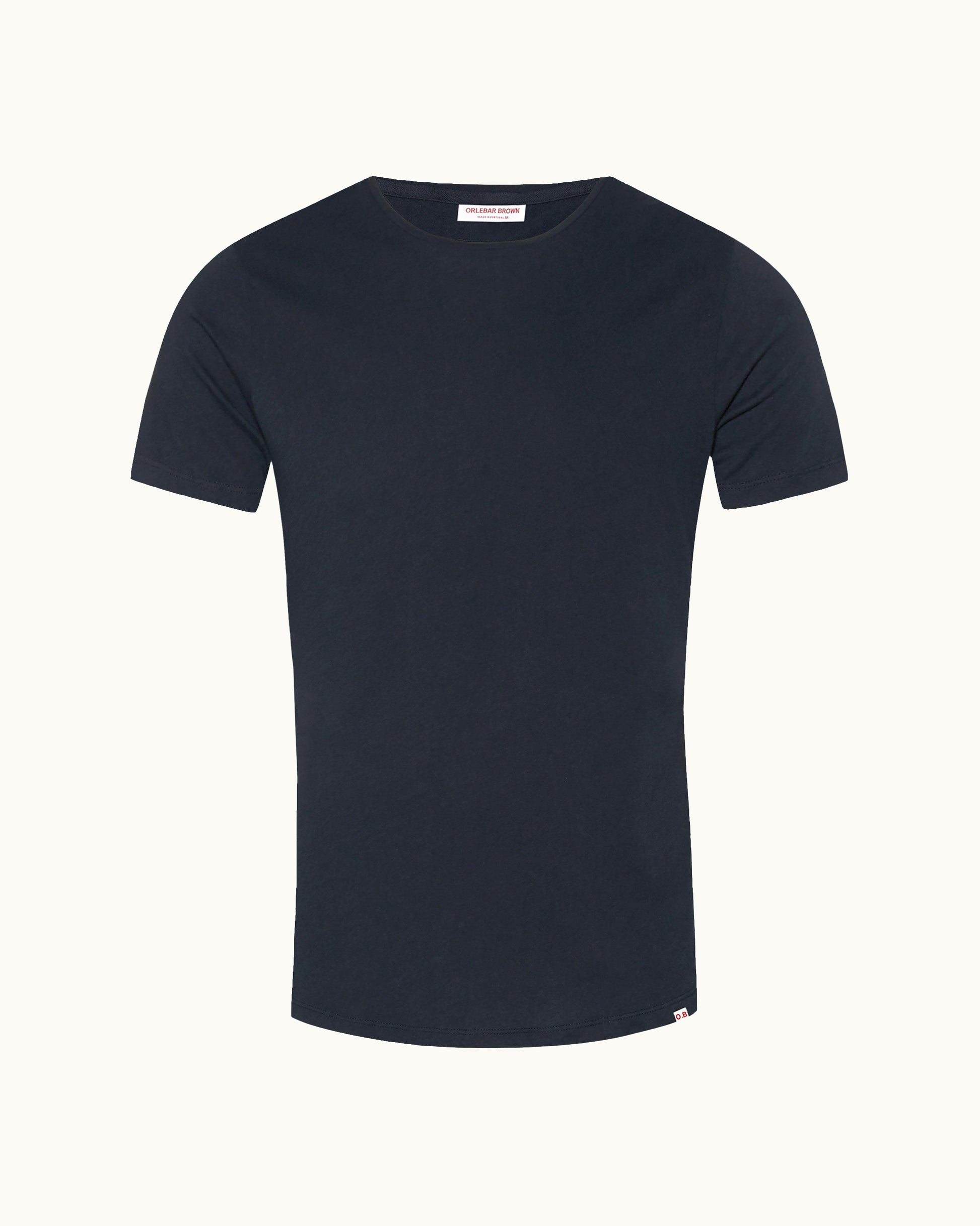 Ob-T - Navy Tailored Fit Crew Neck T-Shirt Front View