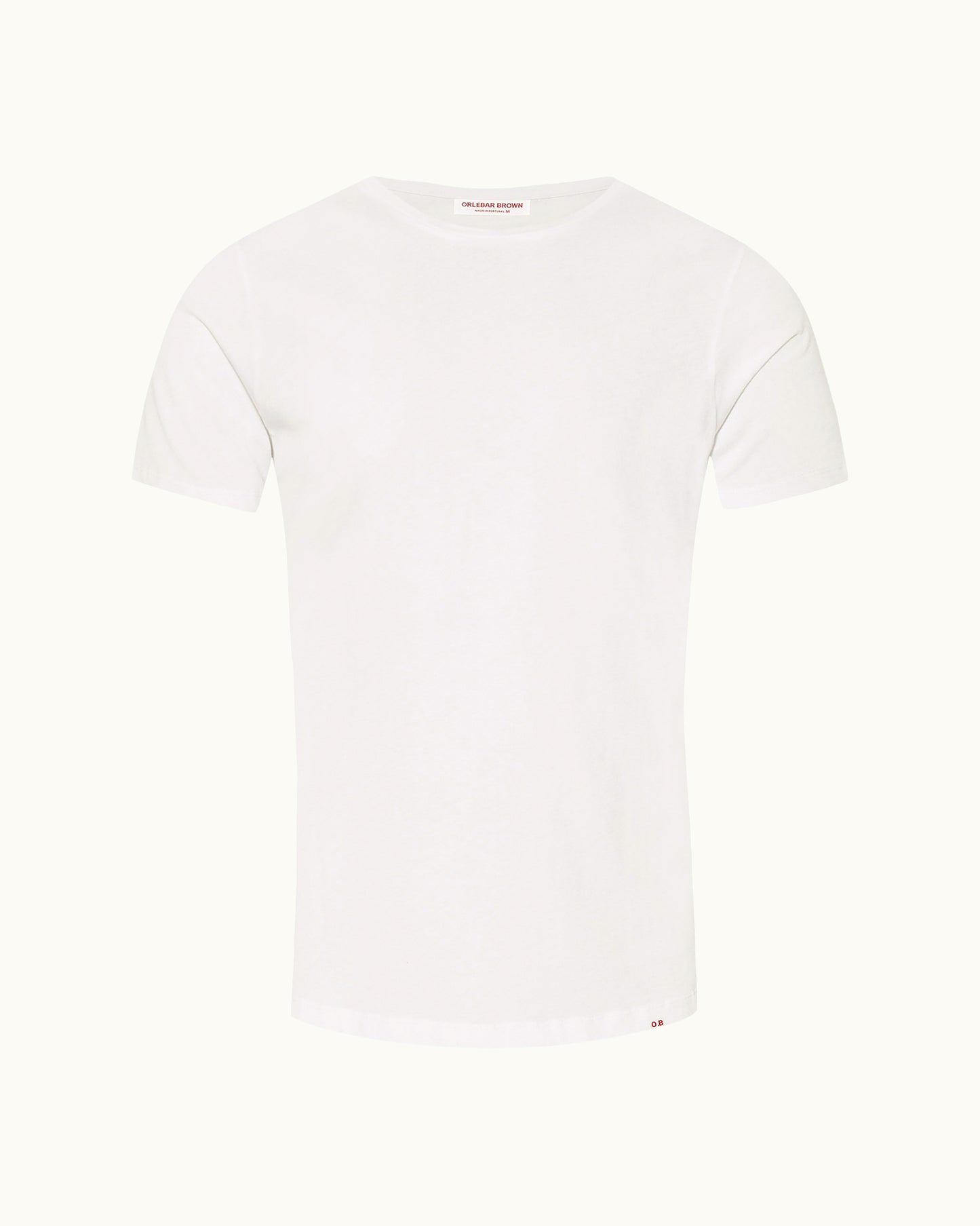 Ob-T - White Tailored Fit Crew Neck T-Shirt Front View