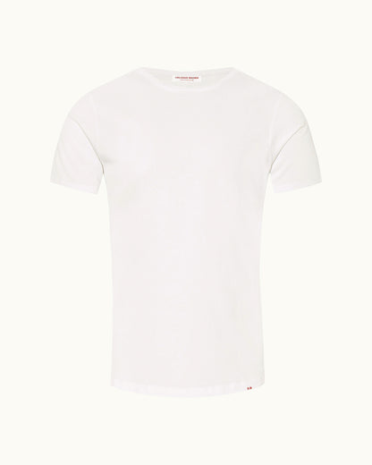 Ob-T - White Tailored Fit Crew Neck T-Shirt Front View
