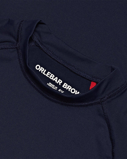 Ollie - Childrens Kids' Navy Rash Guard Collar Detail View