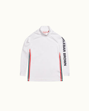 Ollie - Childrens Kids' White Sand O.B Stripe Uv-Resistant Rash Guard Front View