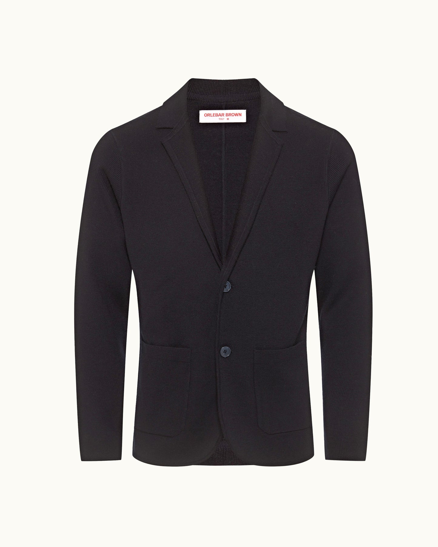 Rainer Pique - Tailored Fit Merino Knitted Blazer in Night Iris Front View