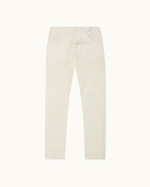 Ray linen tailored white trousers on a white background