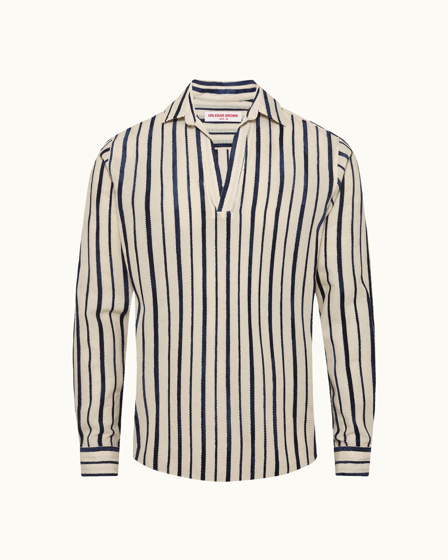 Striped shirt with long sleeves on a white background