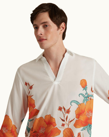 Ridley - Morpheus Print Relaxed Fit Classic Collar Shirt, Multicolour Detail