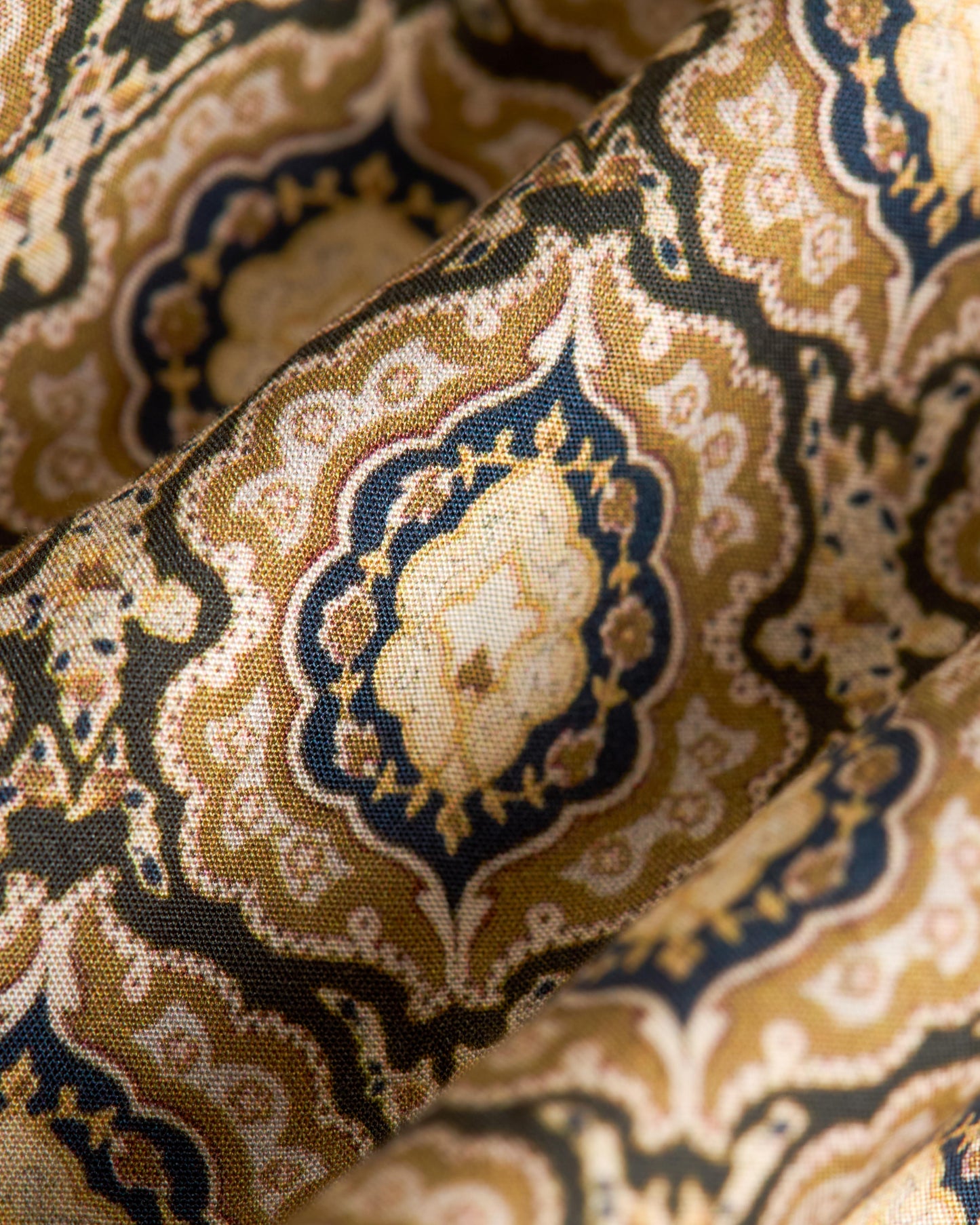 Close-up of patterned fabric with intricate design