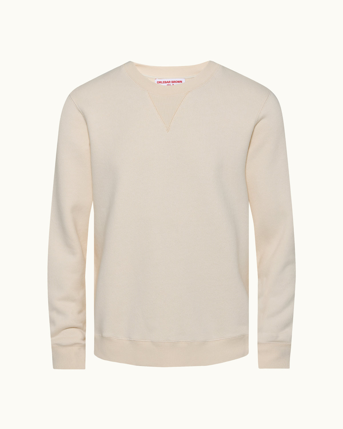 Light beige sweatshirt on a plain background