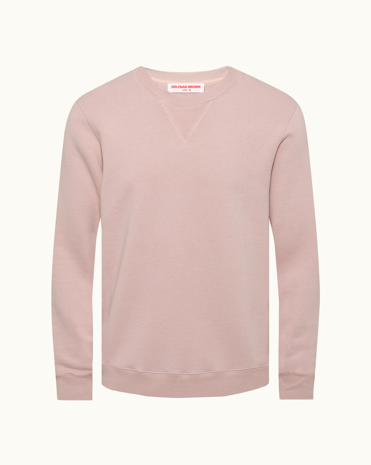 Light pink sweatshirt on a plain background
