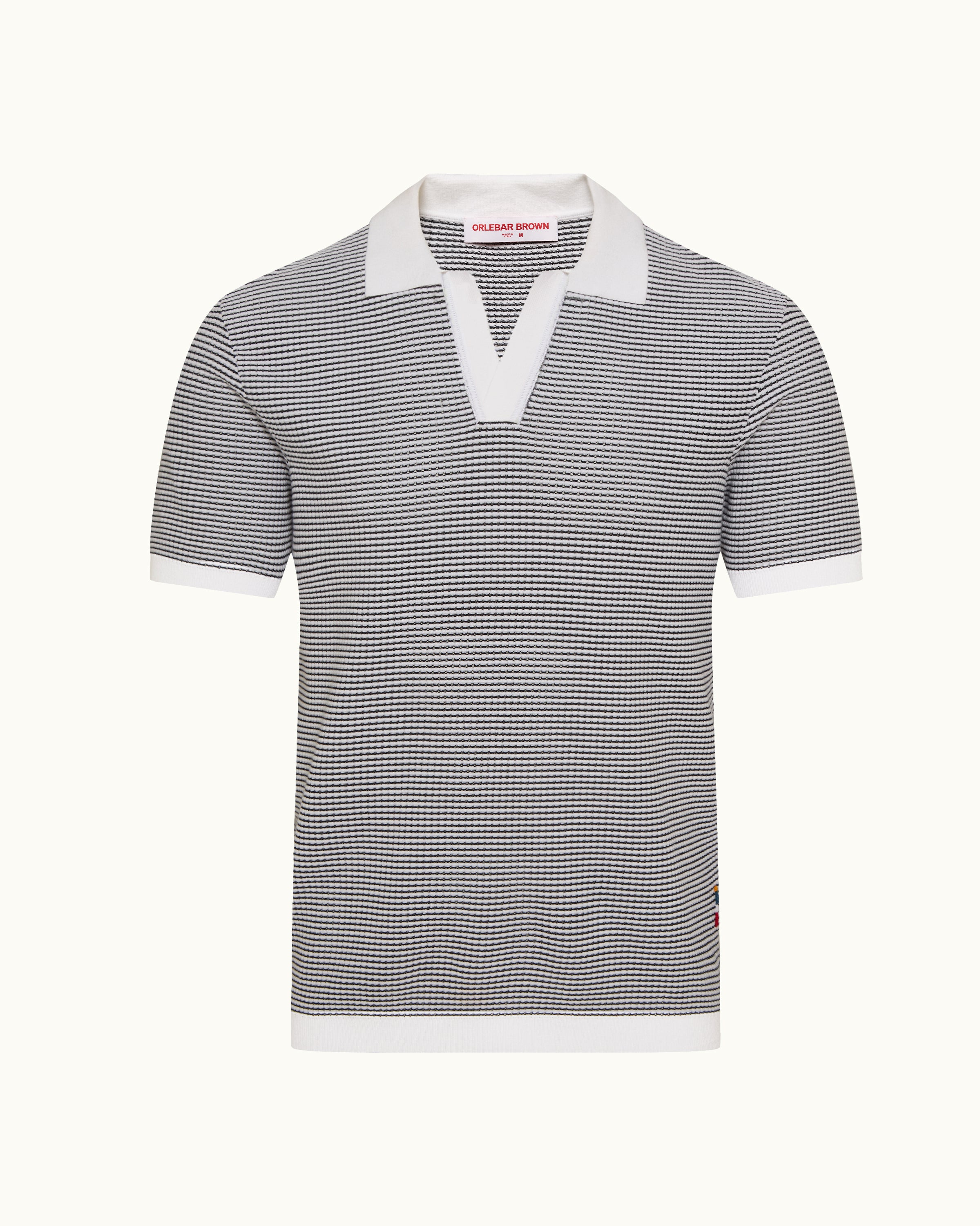 Orlebar Brown | Men's Classic Fit Open Mesh Waffle Stitch Polo