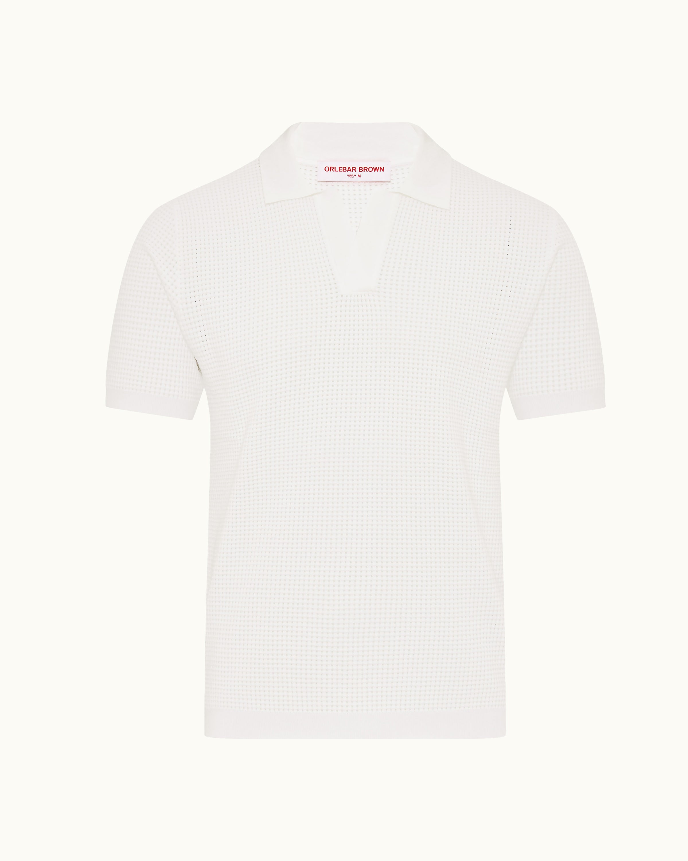 ORLEBAR BROWN ポロ Orlebar Brown | White Classic Fit Open Mesh Stitch Polo Shirt