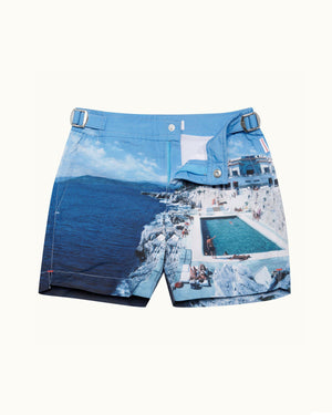 Russell - Childrens Roc Pool Photographic Print Kids Classic Swim Shorts Front View