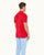 Dr No Towelling Polo - Mens Red 007 Ryder Dr. No Towelling Polo Shirt Right Angle Model View