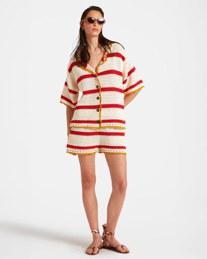 Salt N Vinegar Jacket - Salt'N'Vinegar Jacket Cream/Red Cream Keylook Front