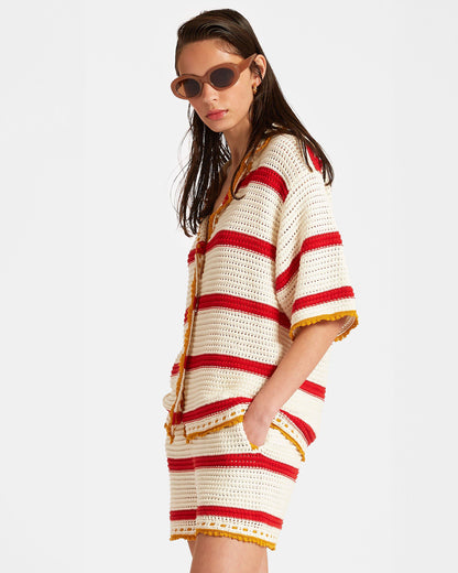 Salt N Vinegar Jacket - Salt'N'Vinegar Jacket Cream/Red Cream Model Front