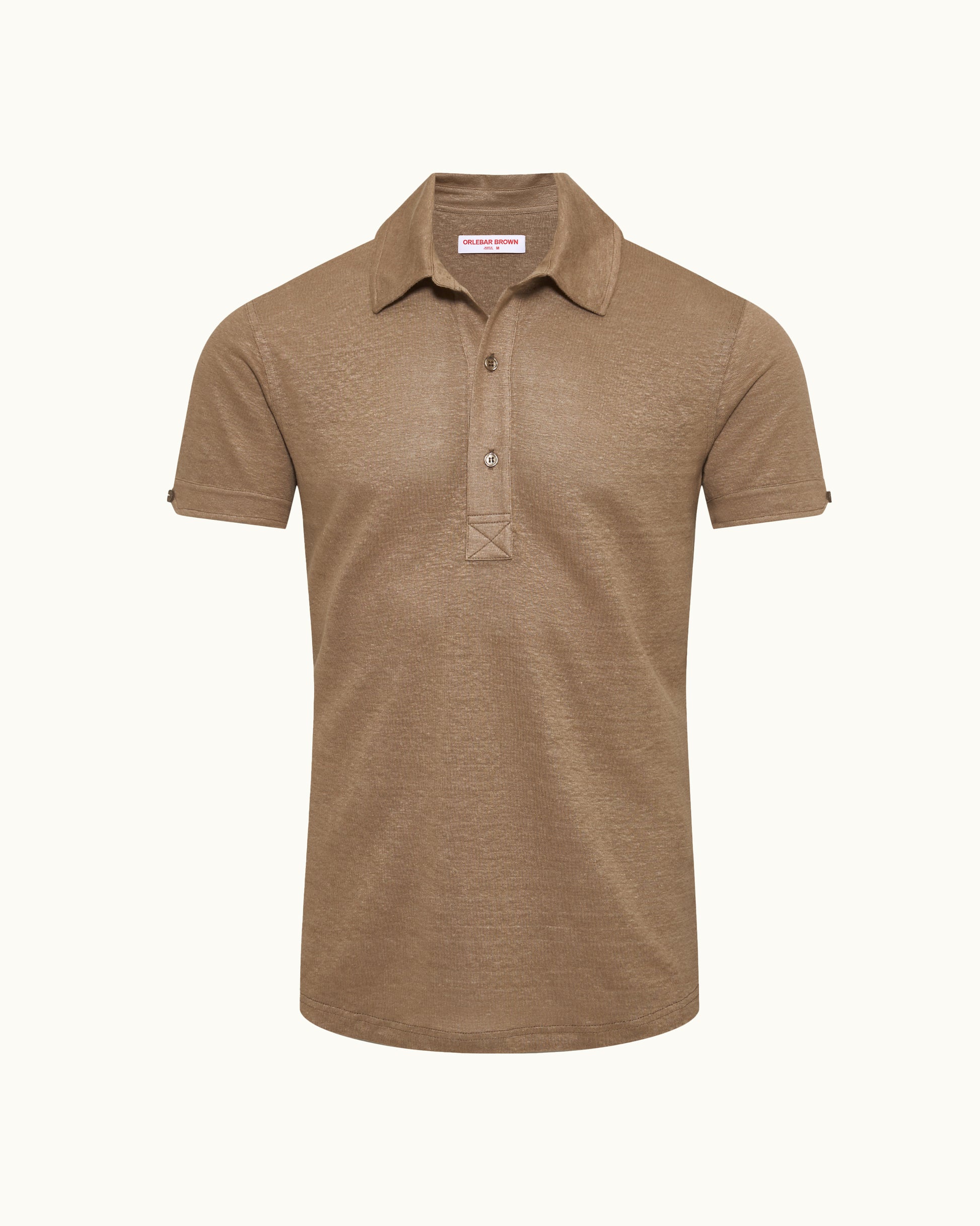 Brown polo shirt on a white background