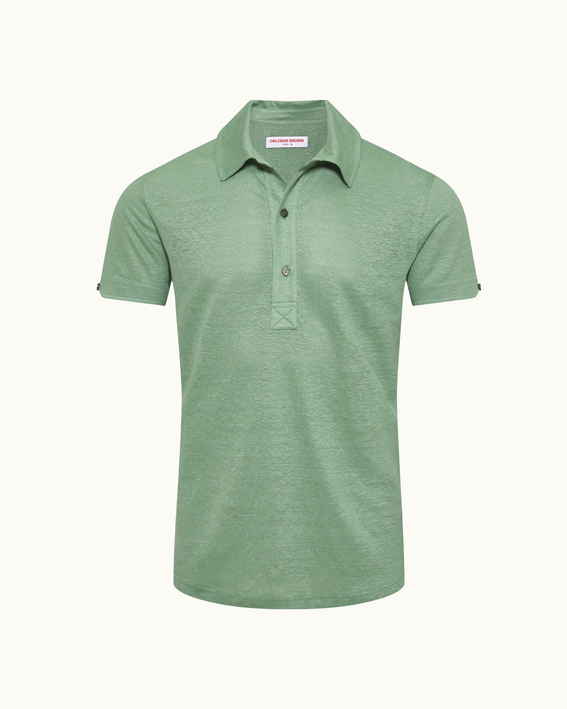 Green polo shirt on a white background