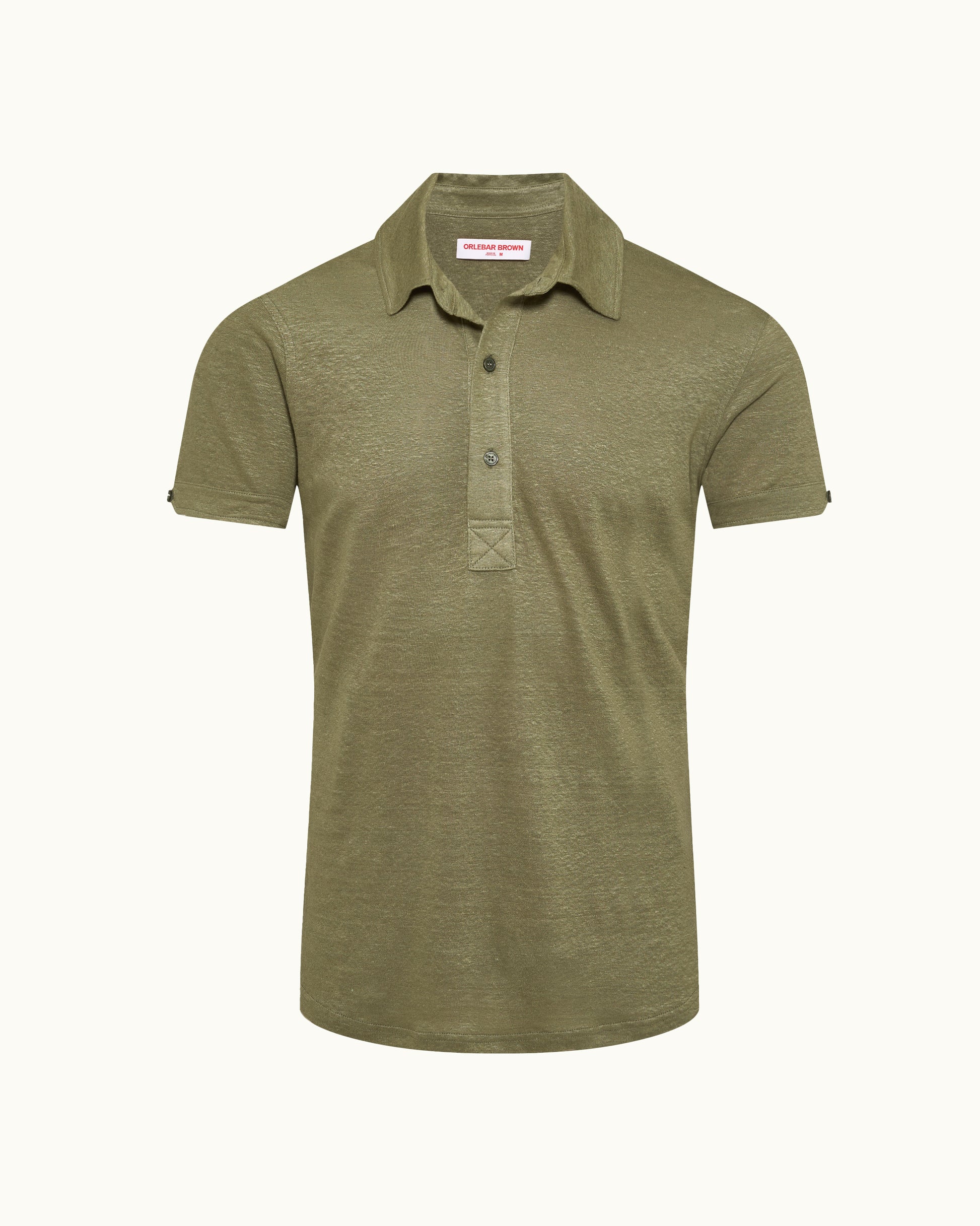 Green polo shirt on a white background