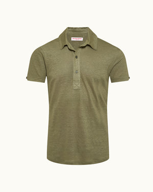 Green polo shirt on a white background