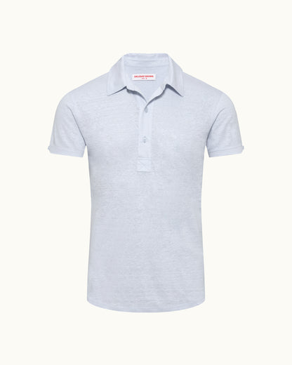 Light blue polo shirt on a white background