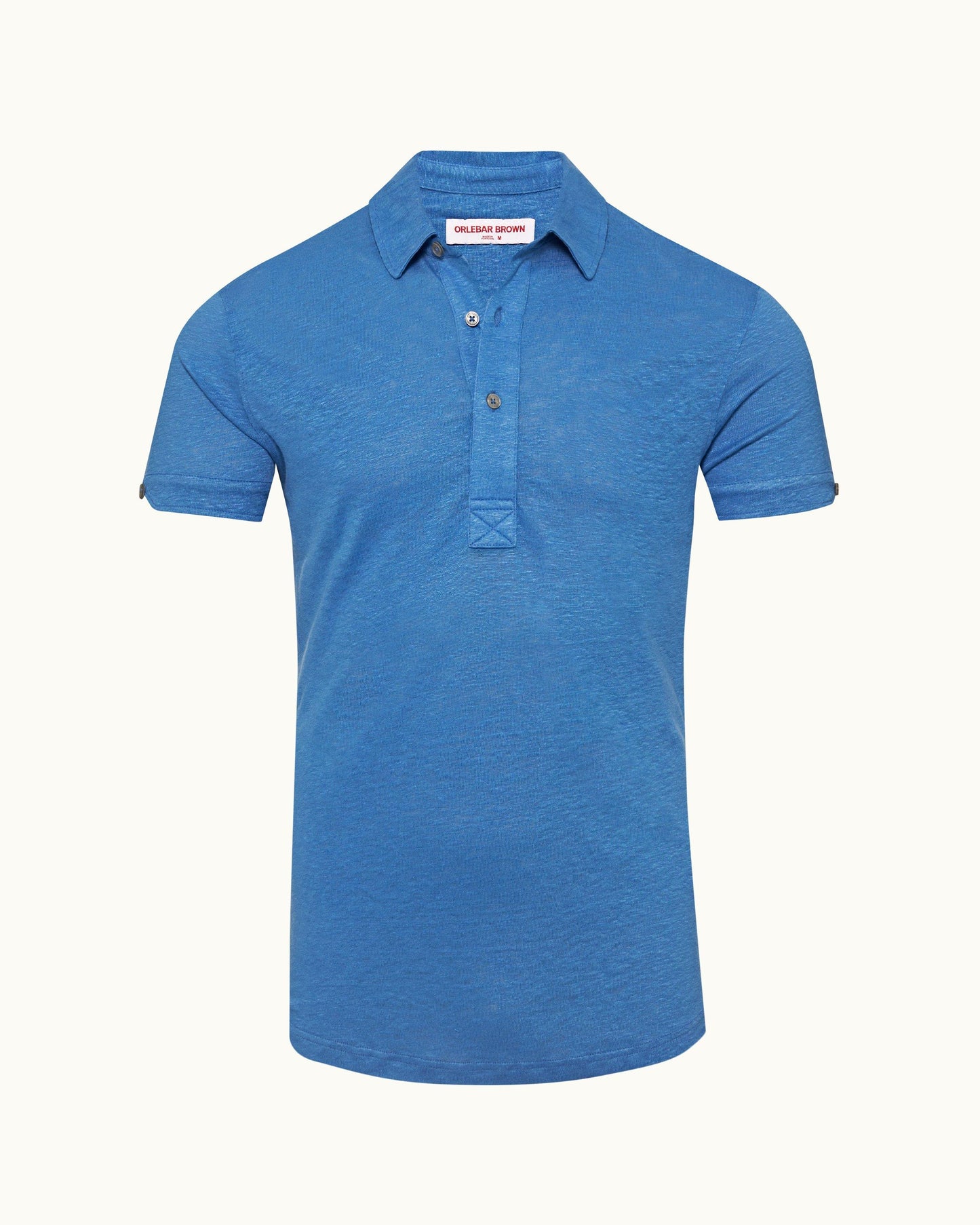 Sebastian Linen - Mens Tidal Tailored Fit Short-Sleeve Linen Polo Shirt Front View