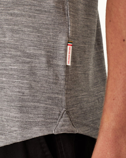 Sebastian Merino - Grey Melange Tailored Fit Merino Polo Shirt Detail 2