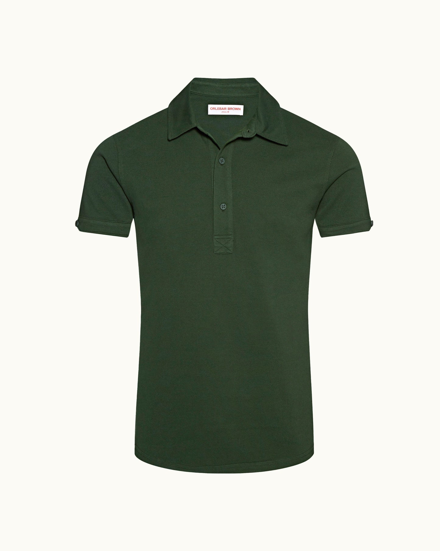 Green polo shirt on a white background