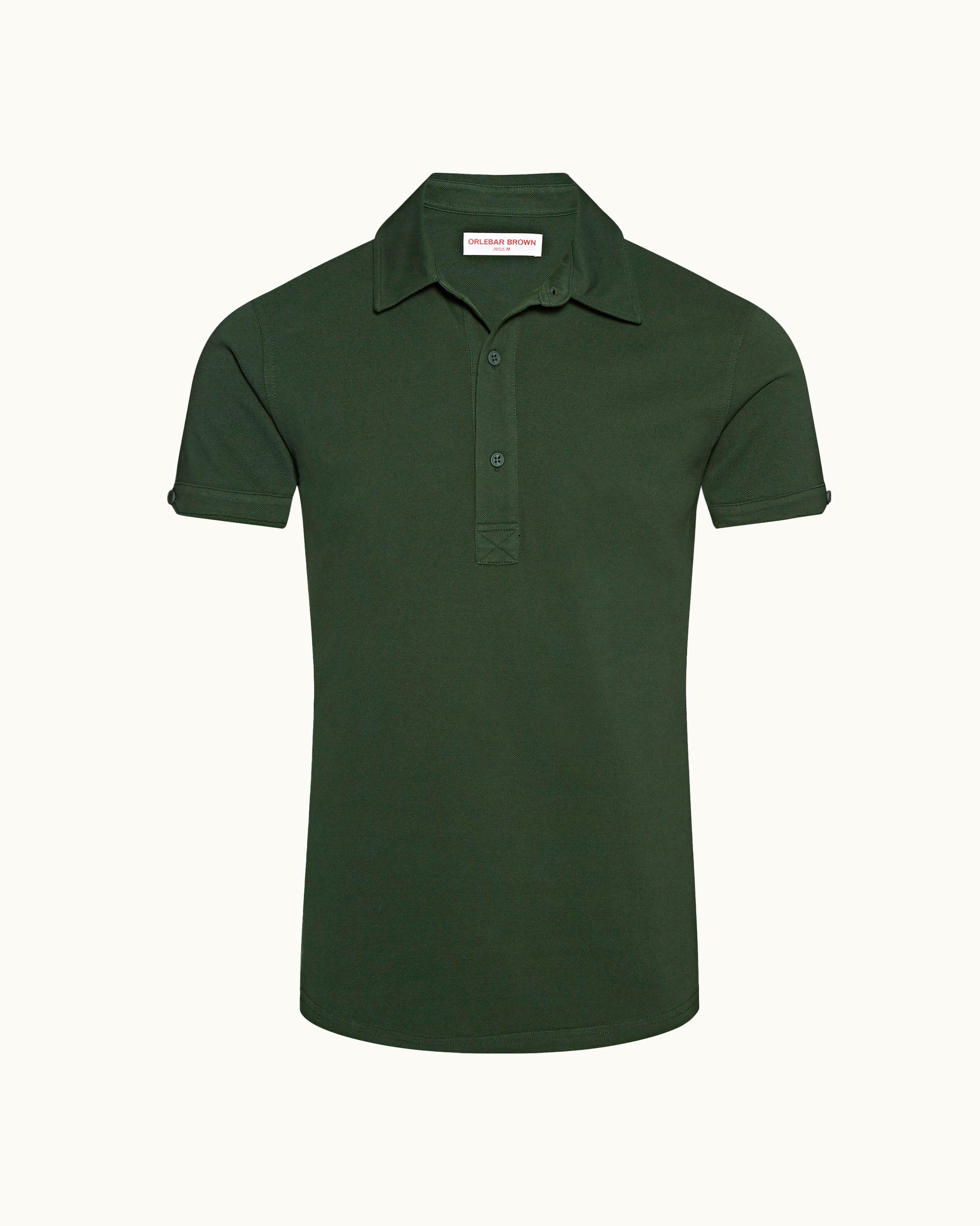 Green polo shirt on a white background