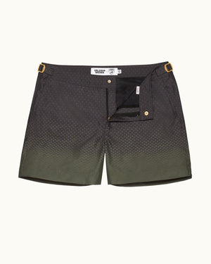 Setter - Automobili Lamborghini Verde Turbine Degrade Hexagon Print Shorter-Length Swim Shorts Front