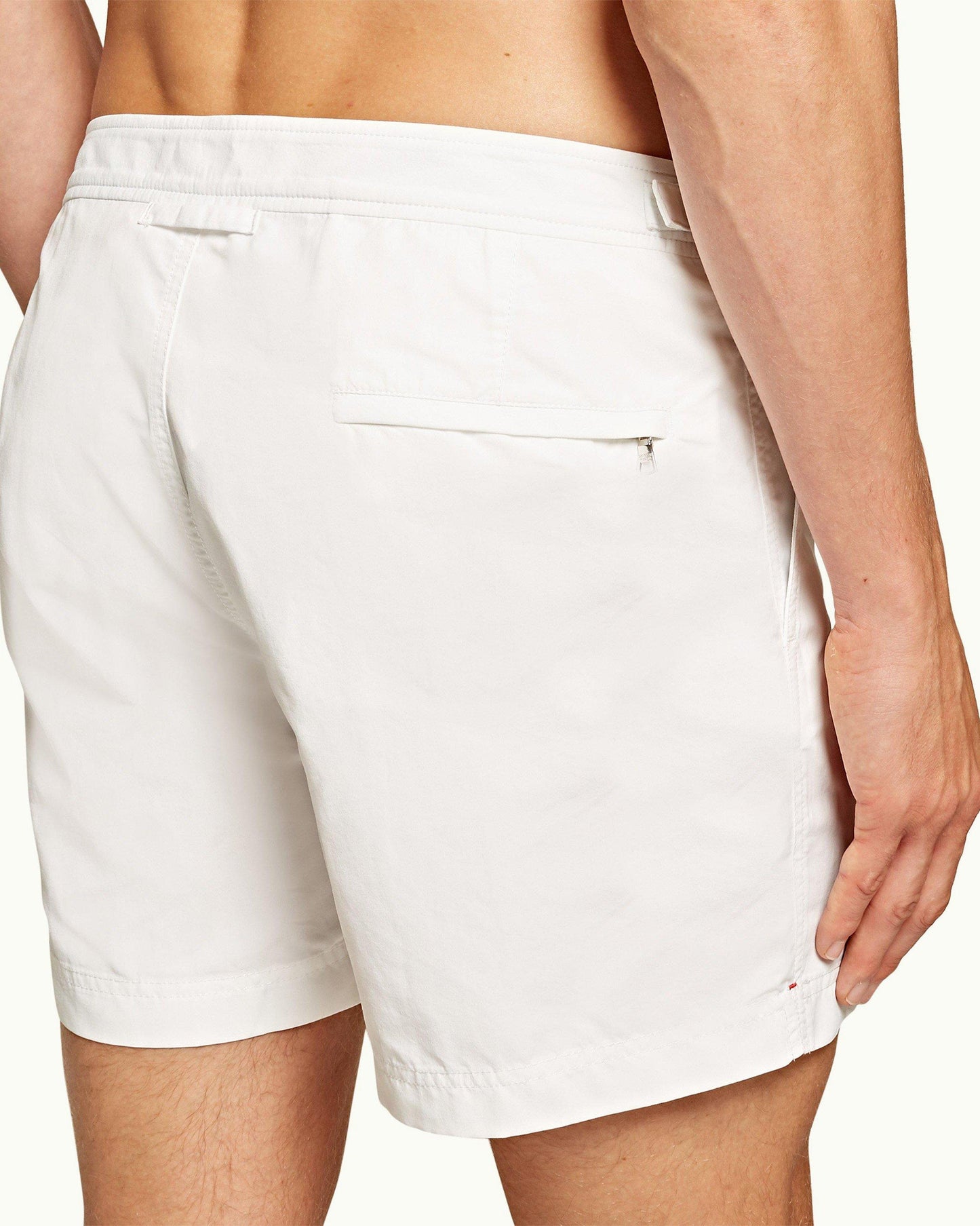 Setter - Mens White Shorter-Length Swim Shorts Detail View