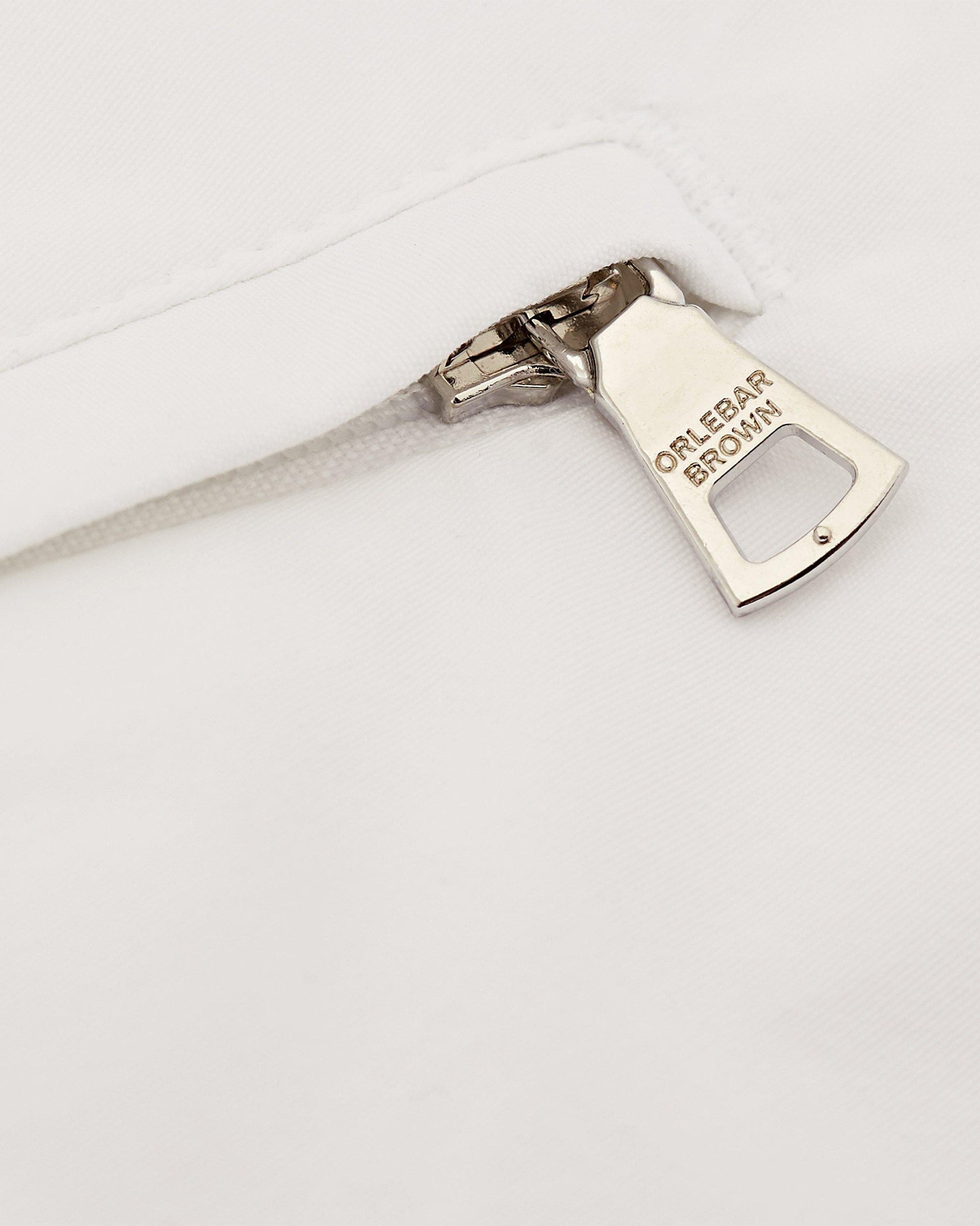 Setter - Mens White Shorter-Length Swim Shorts Zip Detail